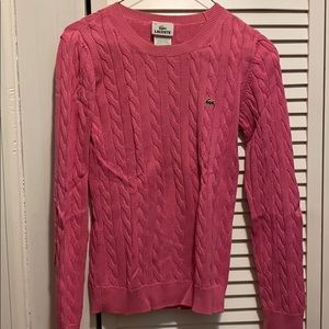 Lacoste Pink Cable-knit Sweater